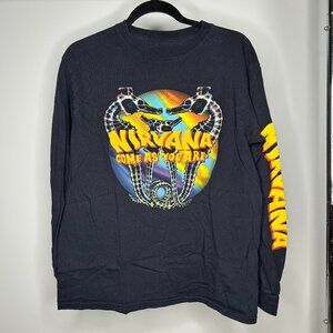 Nirvana Come As You Are Long Sleeve T Shirt Seahorse Rainbow Logo Nirvana Sleeve